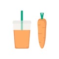 Carrot fresh juice vector illustration